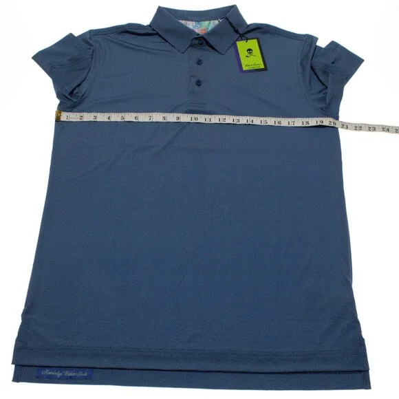 Robert Graham NWT Hyde Short Sleeve Polo Shirt Size S Classic Fit in Blue
